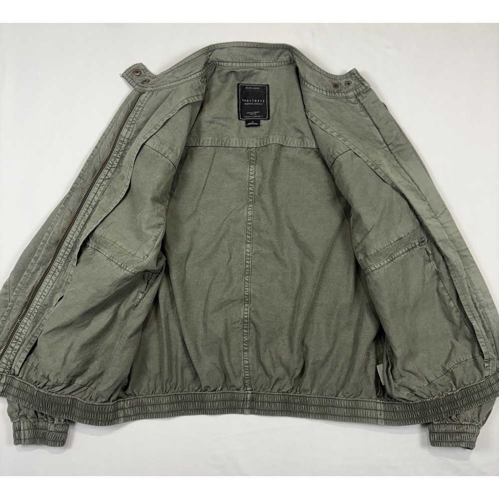 Sanctuary Utility Jacket Women's Small Zip-up 4-Pocket Elastic Waist Military - Picture 4 of 11